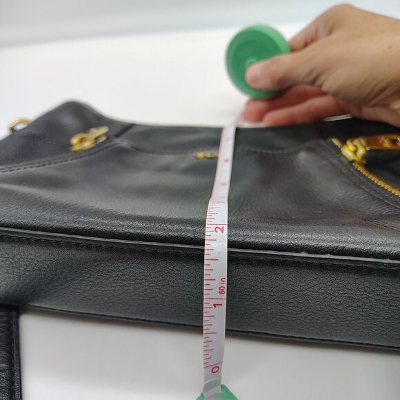 Lauren Ralph Lauren Leather Pebbled Crossbody Bag Purse Black Preppy Classic LRL - Picture 8 of 11